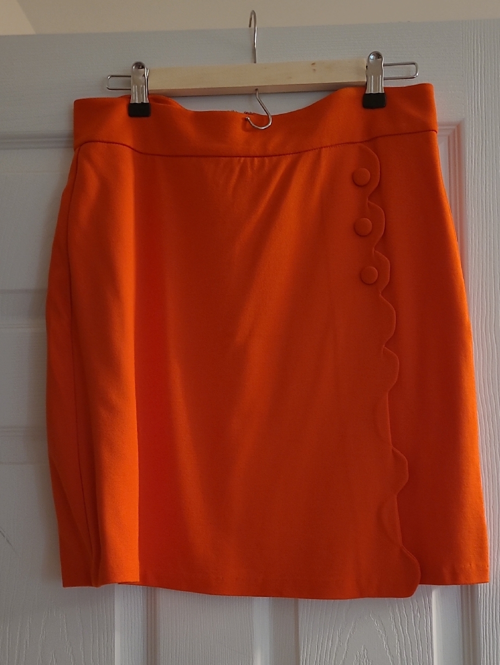 Catherine Malandrino Vibrant Orange Scallop-Trim Mini Skirt